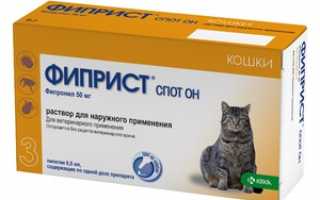 Инструкция по применению препарата Фиприст Спот Он для собак и кошек