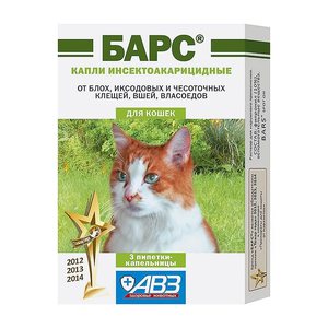 Механизм действия капель от блох Барс у кошек